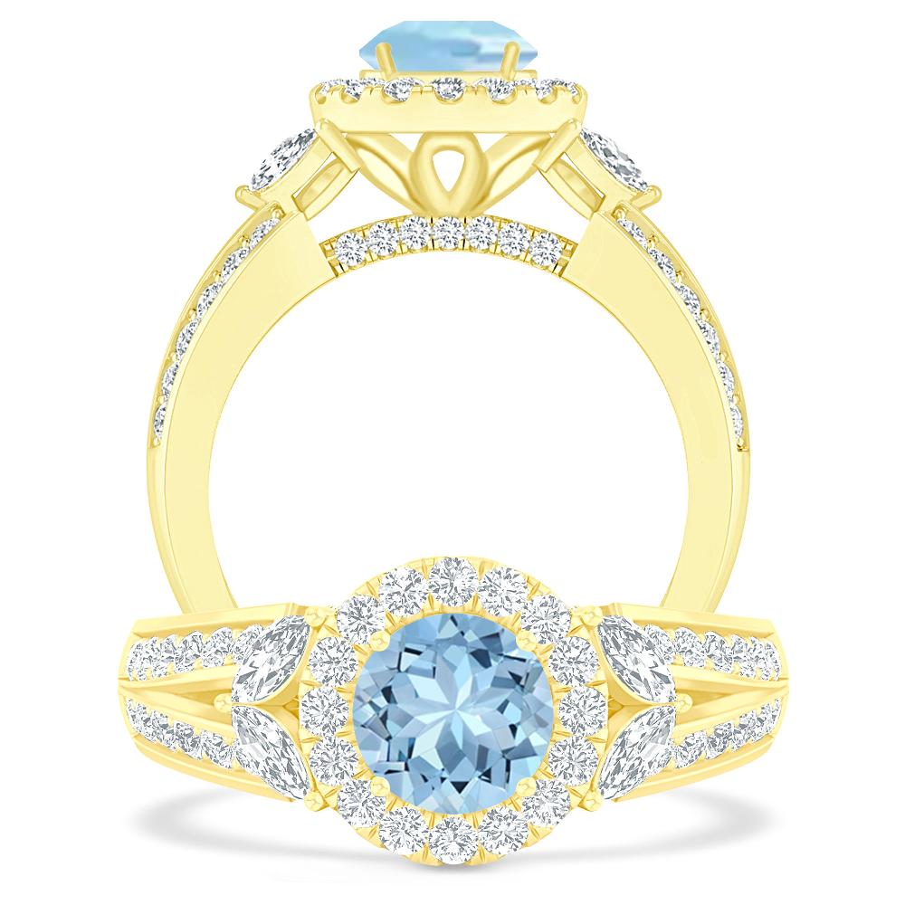 Yellow Gold - Aquamarine