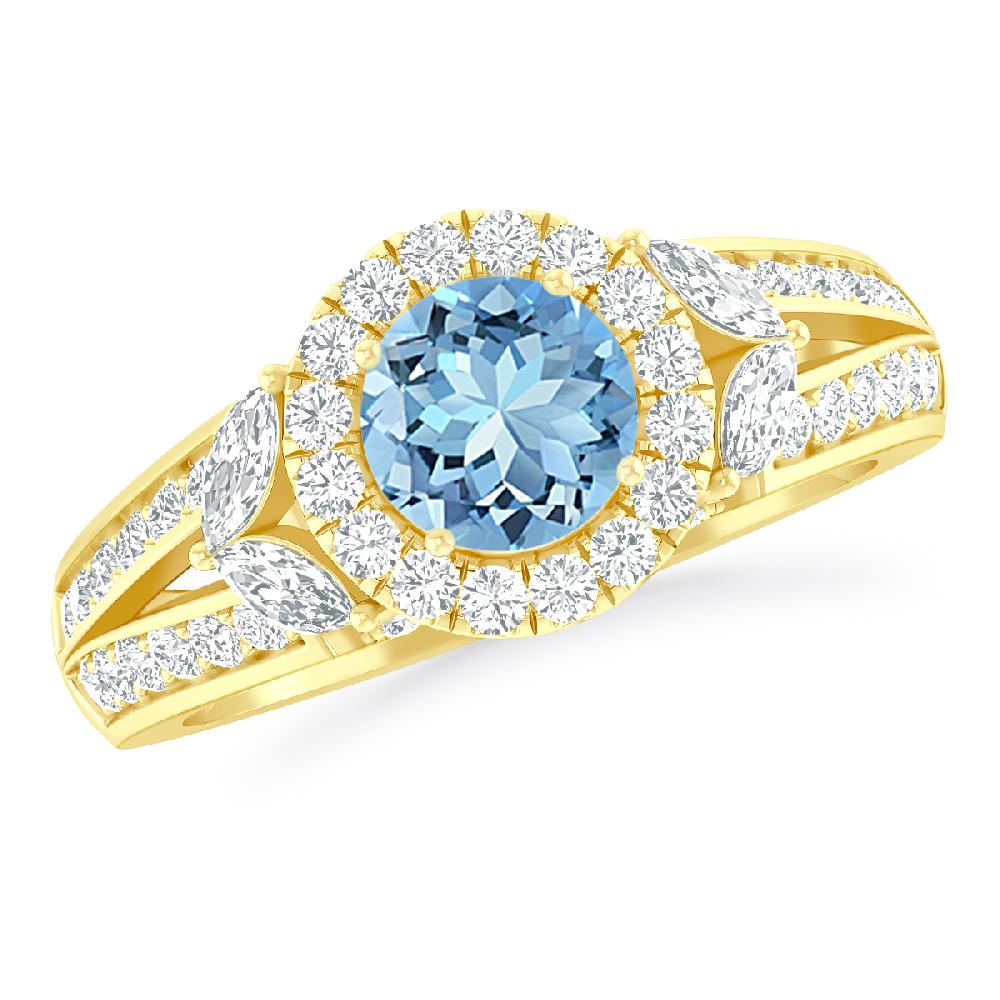 Yellow Gold - Aquamarine