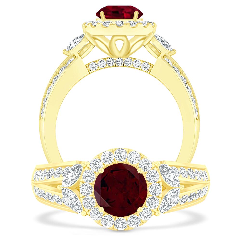 Yellow Gold - Garnet