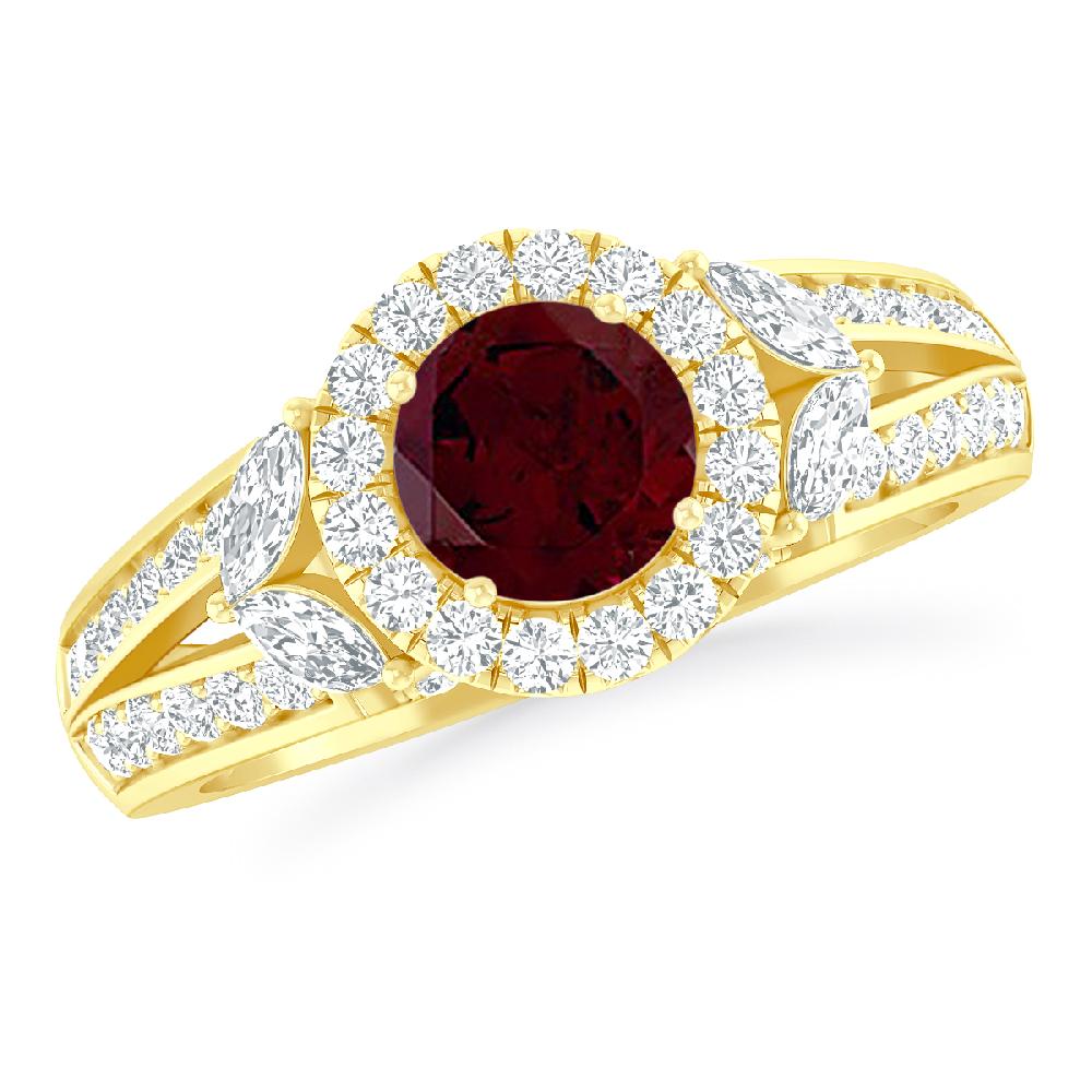 Yellow Gold - Garnet