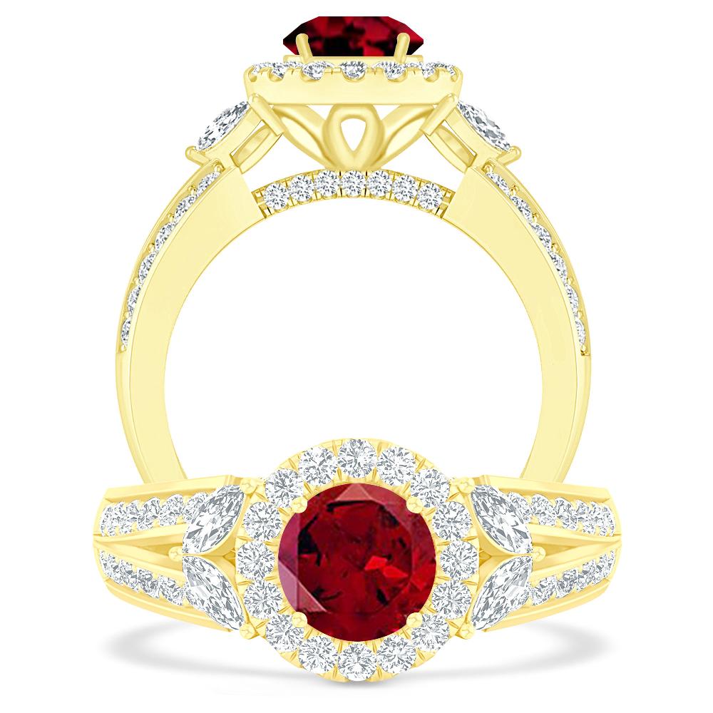 Yellow Gold - Garnet