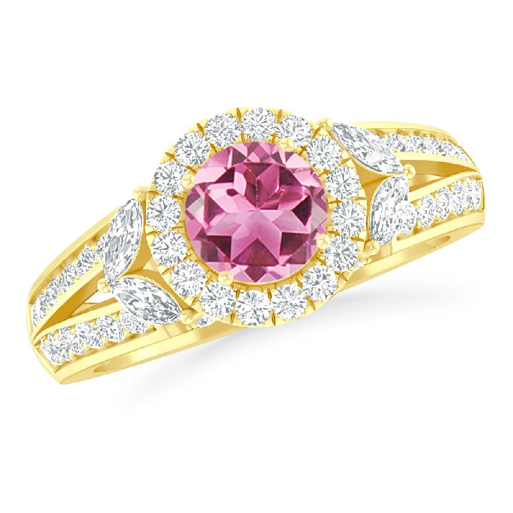 Yellow Gold - Pink Tourmaline