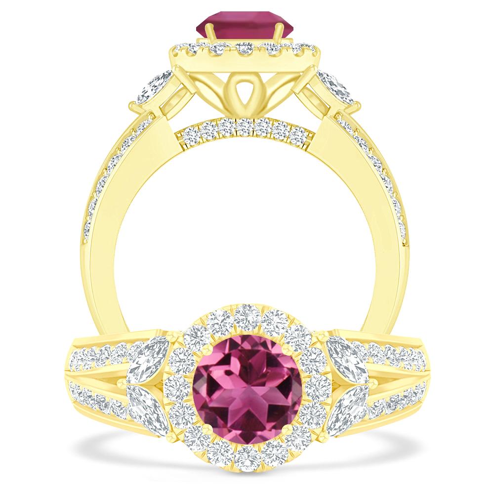 Yellow Gold - Pink Tourmaline