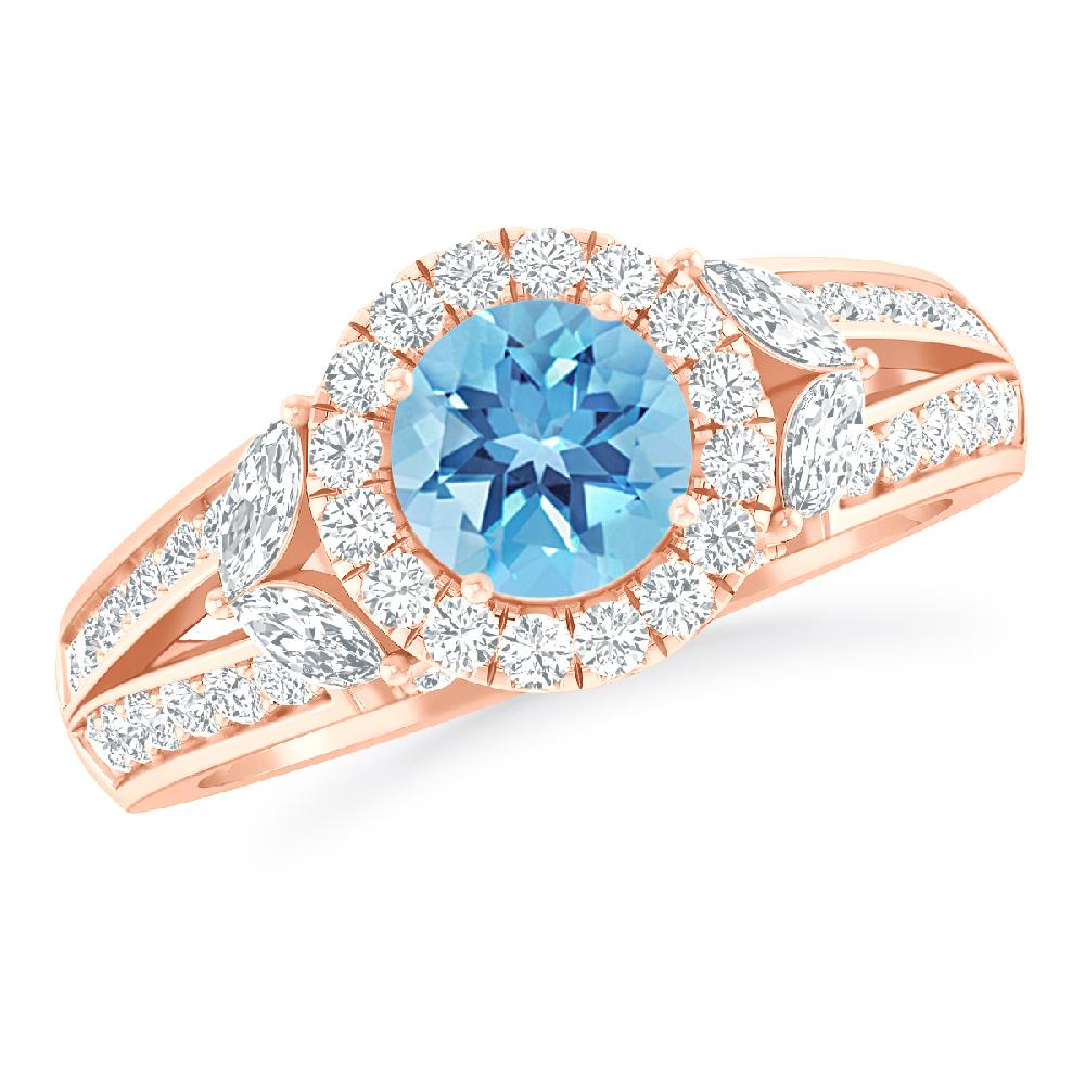 Rose Gold - Blue Topaz