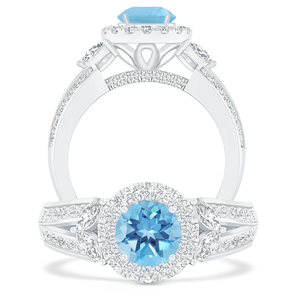 White Gold - Blue Topaz