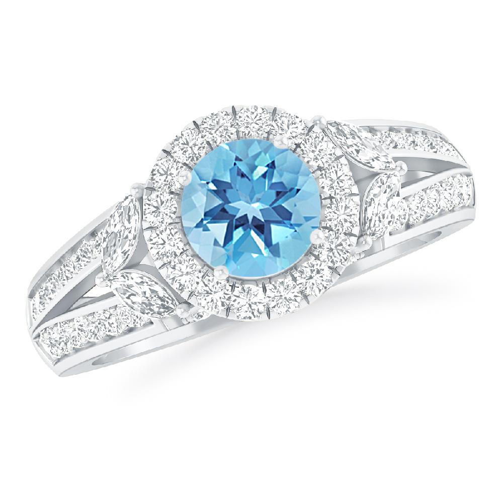 White Gold - Blue Topaz