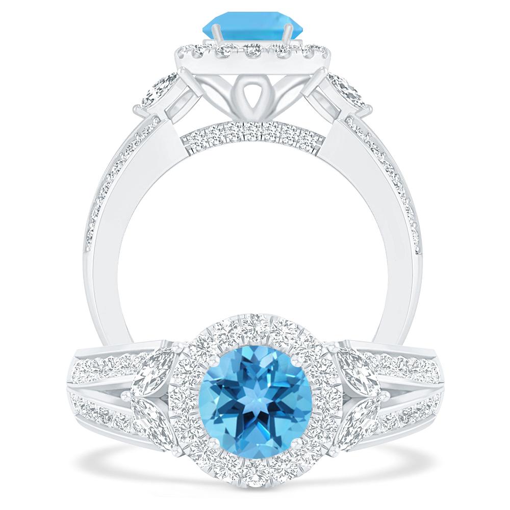 White Gold - Blue Topaz