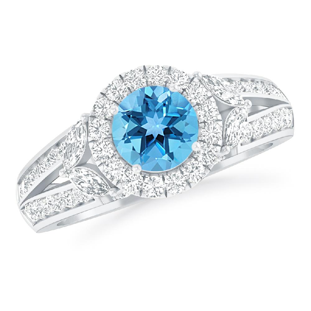 White Gold - Blue Topaz