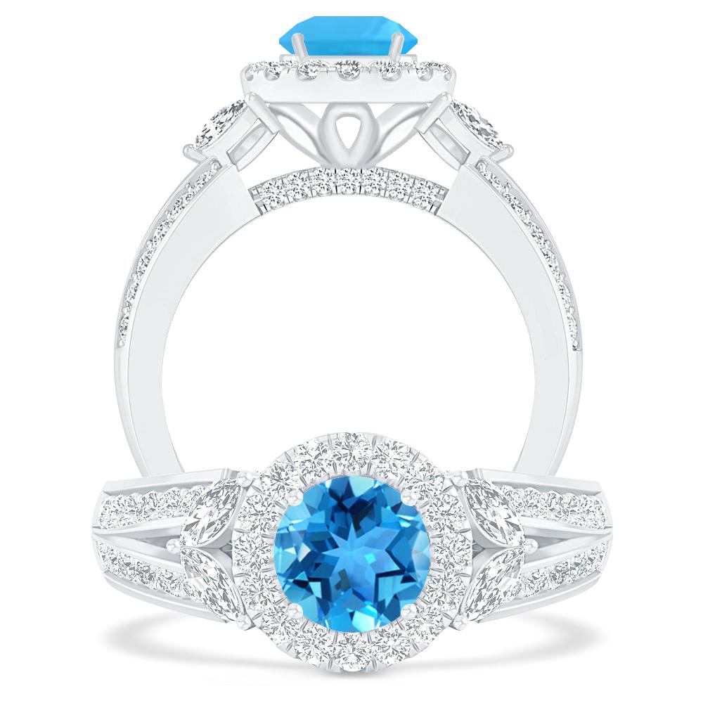 White Gold - Blue Topaz