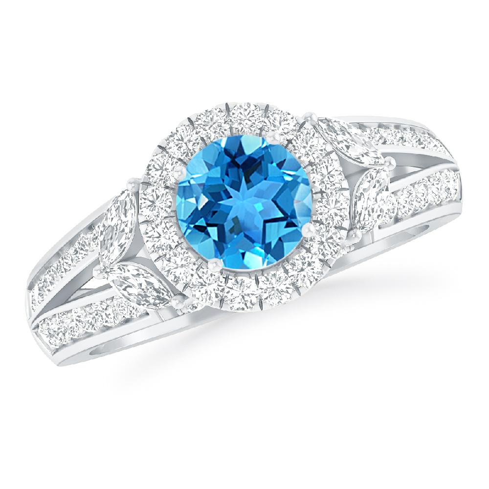 White Gold - Blue Topaz