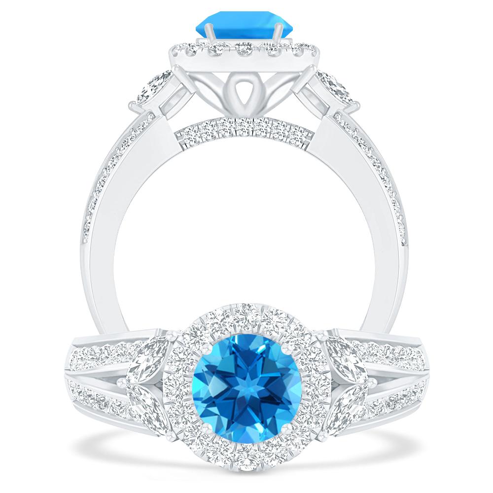 White Gold - Blue Topaz