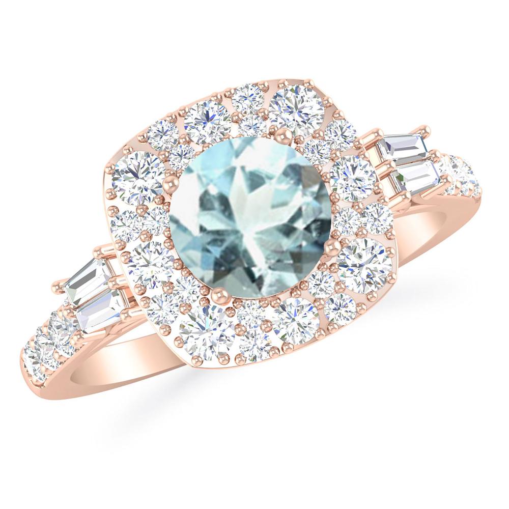 Rose Gold - Aquamarine