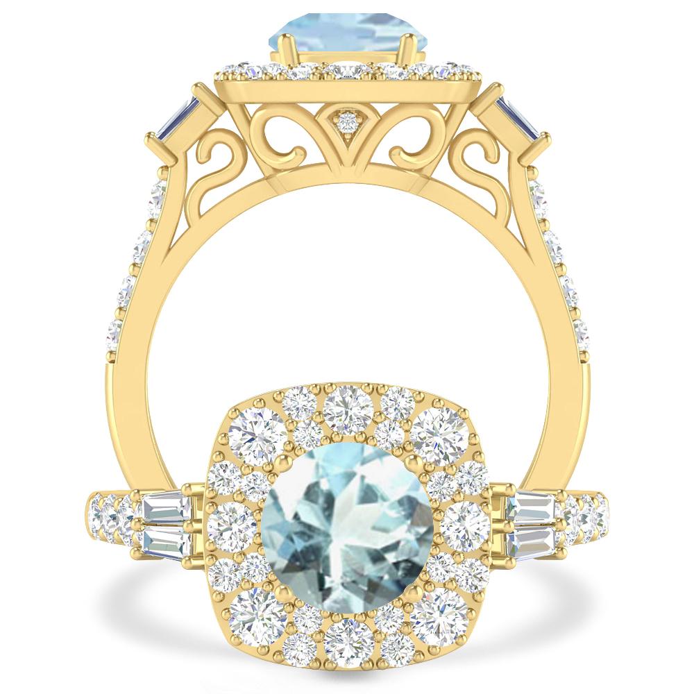Yellow Gold - Aquamarine