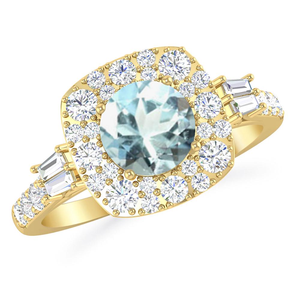 Yellow Gold - Aquamarine