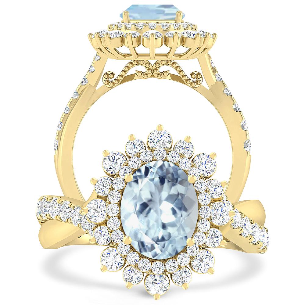 Yellow Gold - Aquamarine