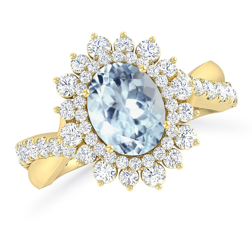 Yellow Gold - Aquamarine