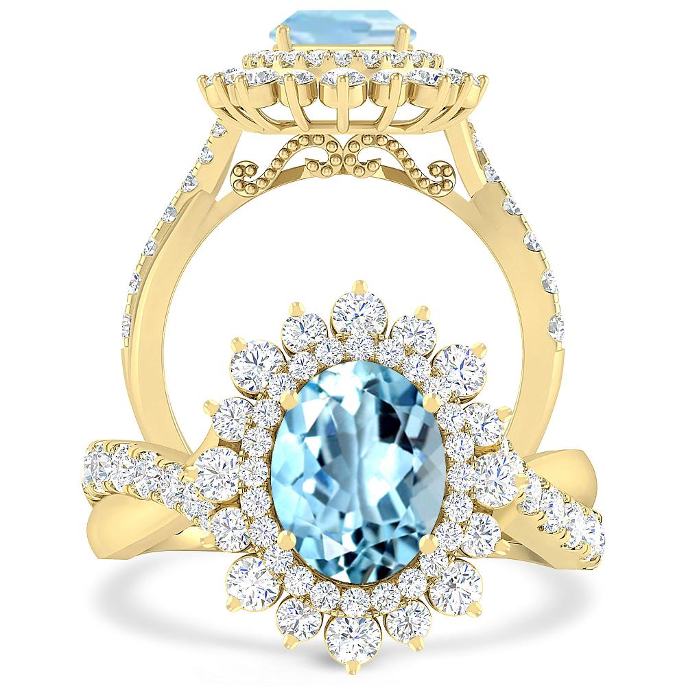 Yellow Gold - Aquamarine