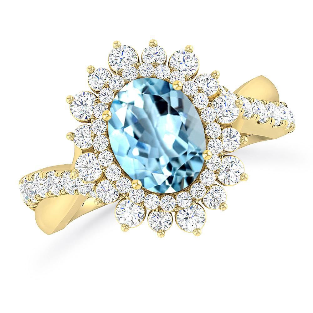 Yellow Gold - Aquamarine