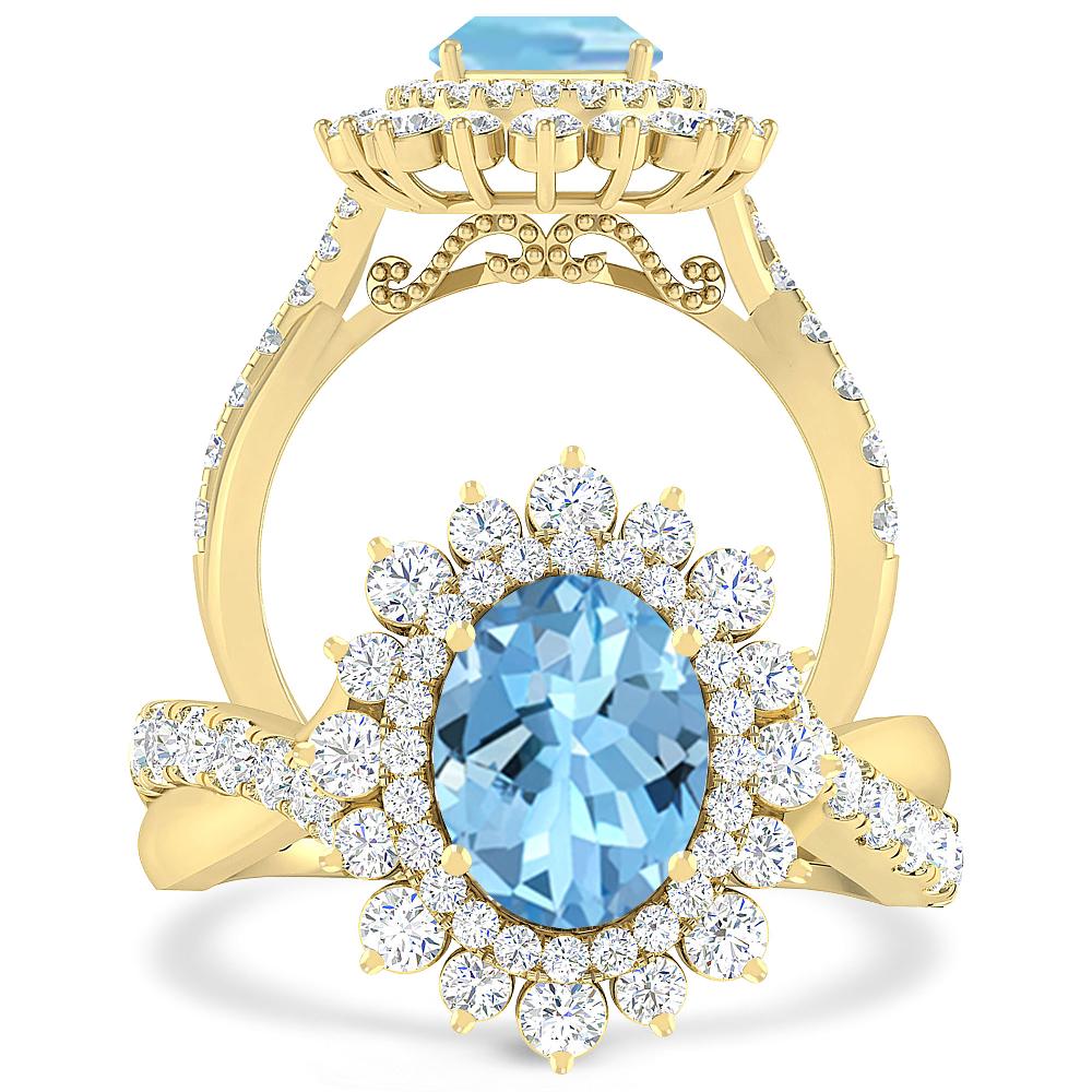 Yellow Gold - Aquamarine