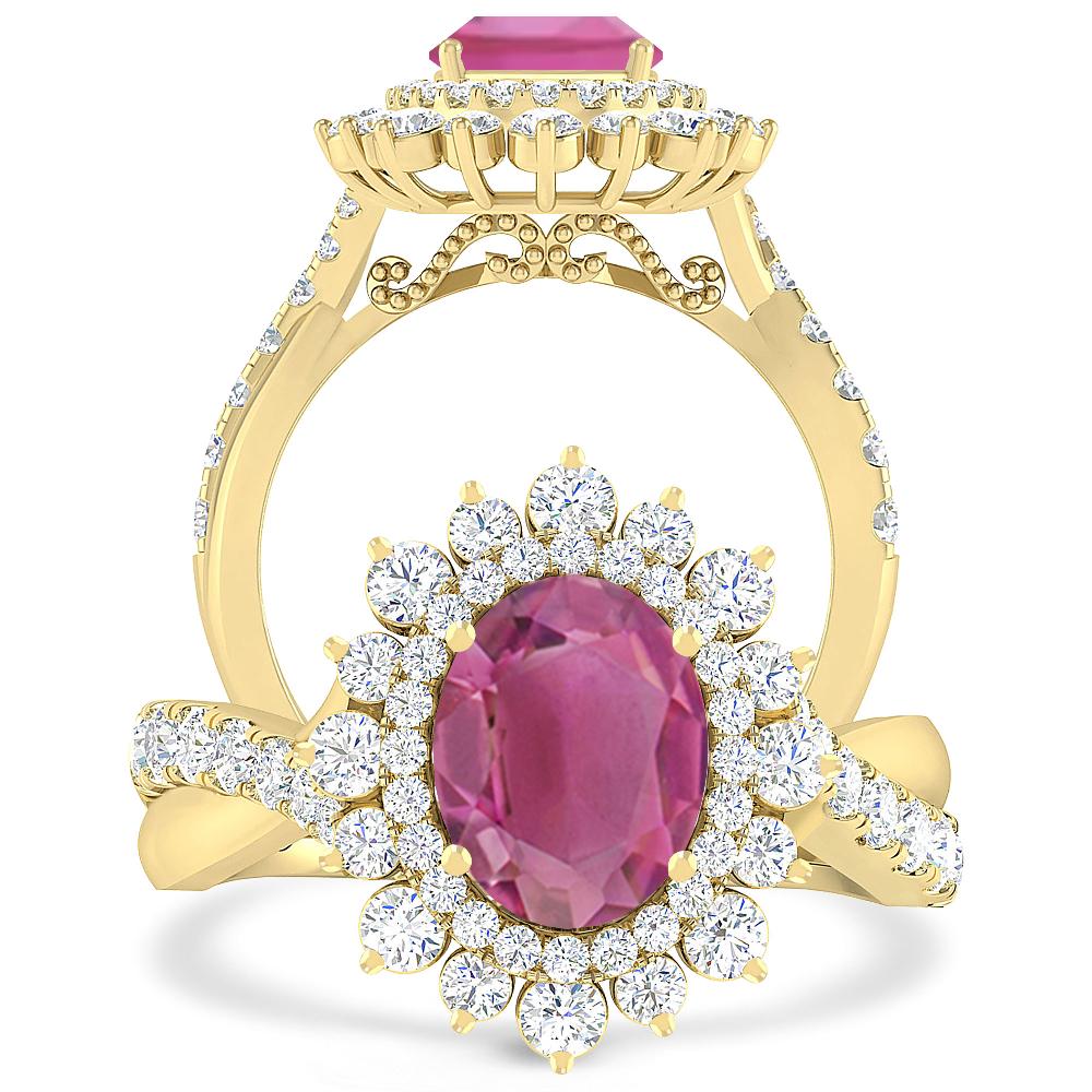 Yellow Gold - Pink Tourmaline