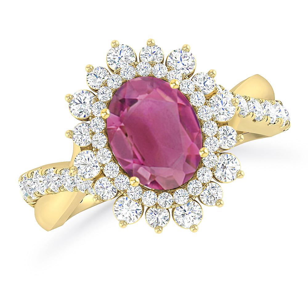 Yellow Gold - Pink Tourmaline