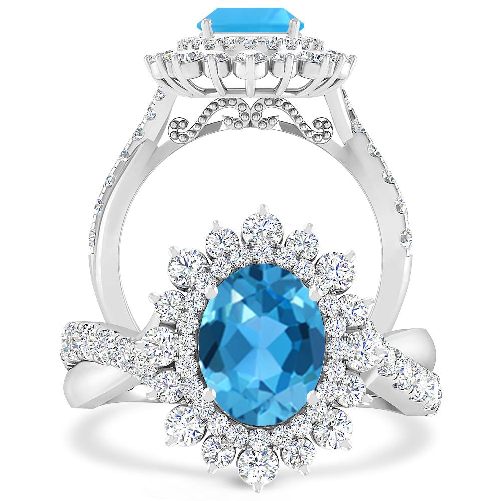 White Gold - Blue Topaz