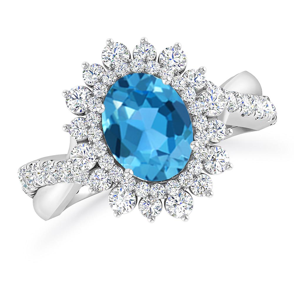 White Gold - Blue Topaz