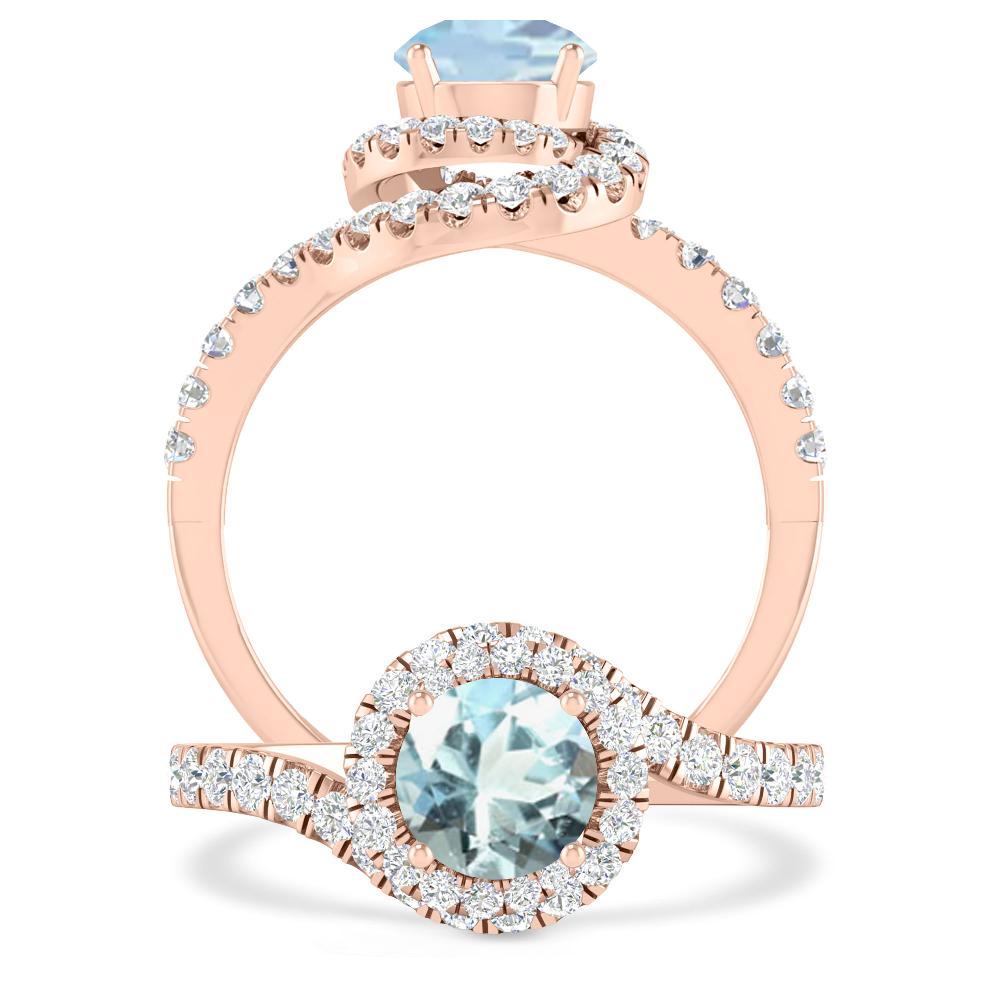 Rose Gold - Aquamarine