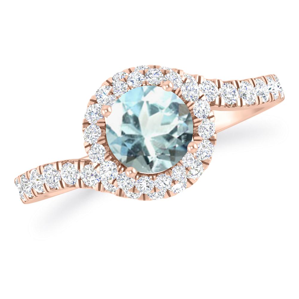 Rose Gold - Aquamarine