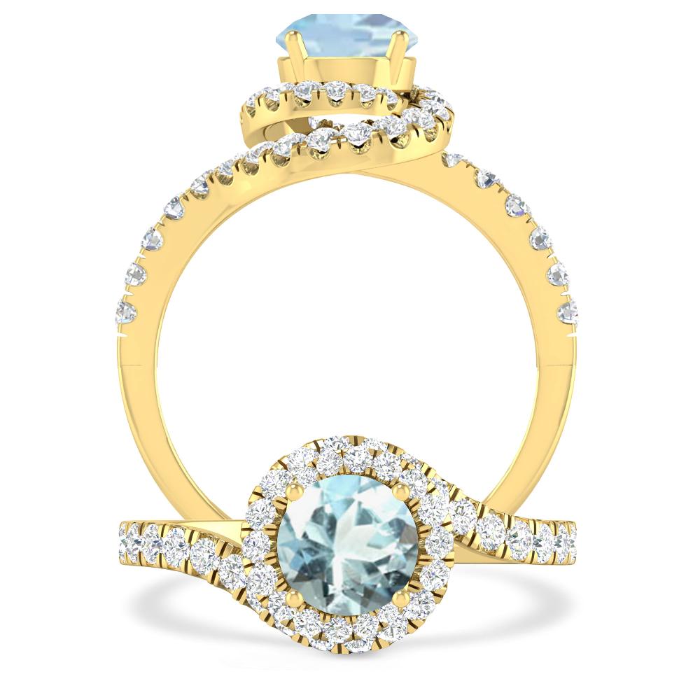 Yellow Gold - Aquamarine