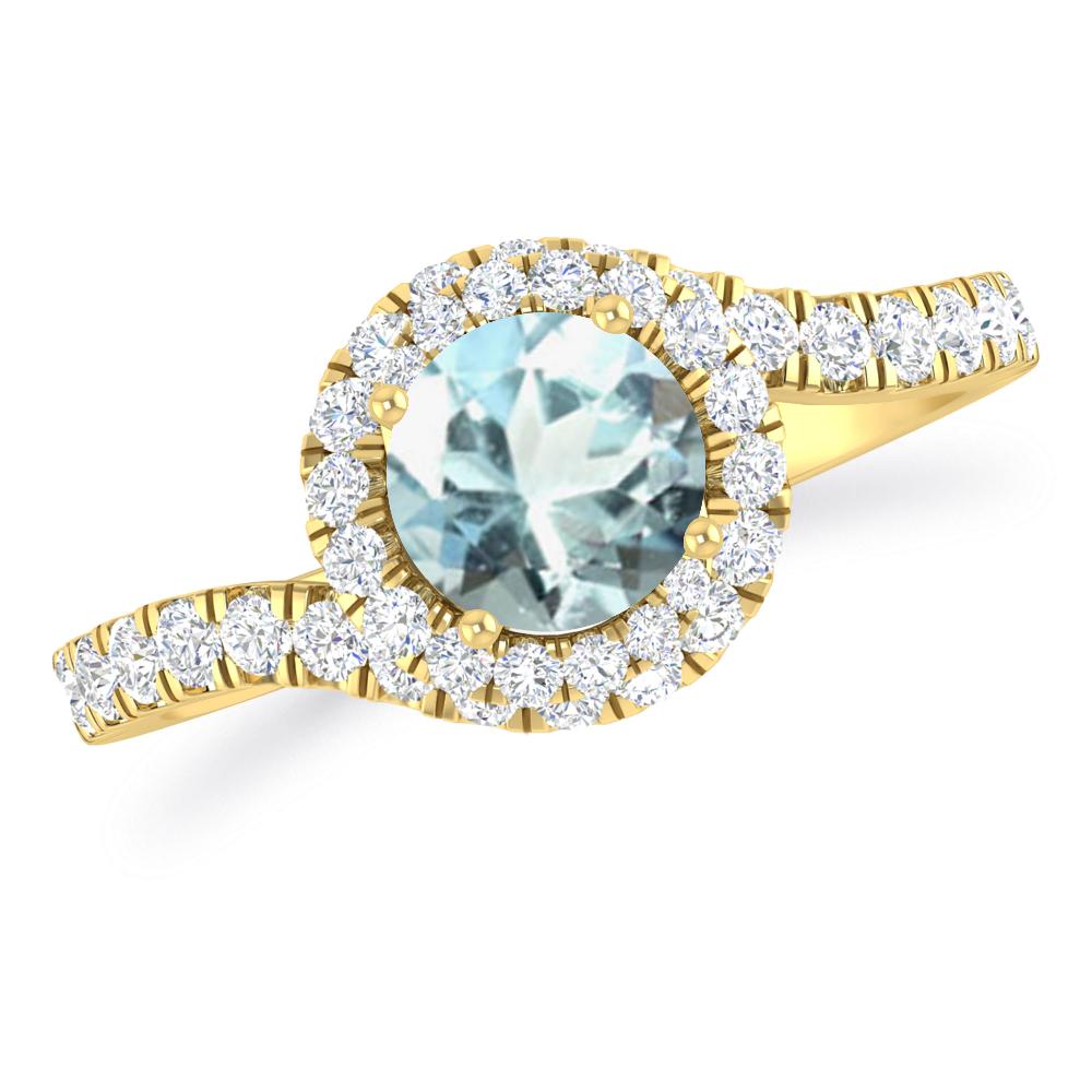 Yellow Gold - Aquamarine