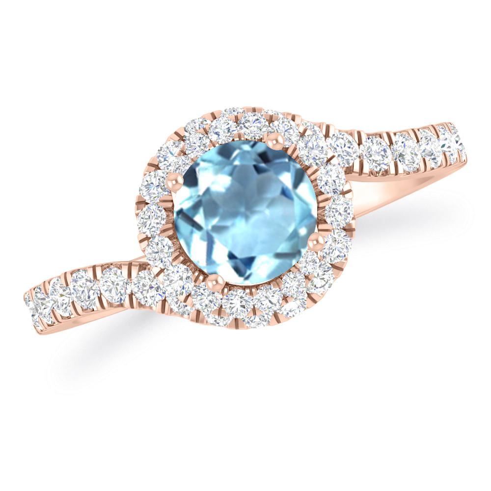 Rose Gold - Aquamarine