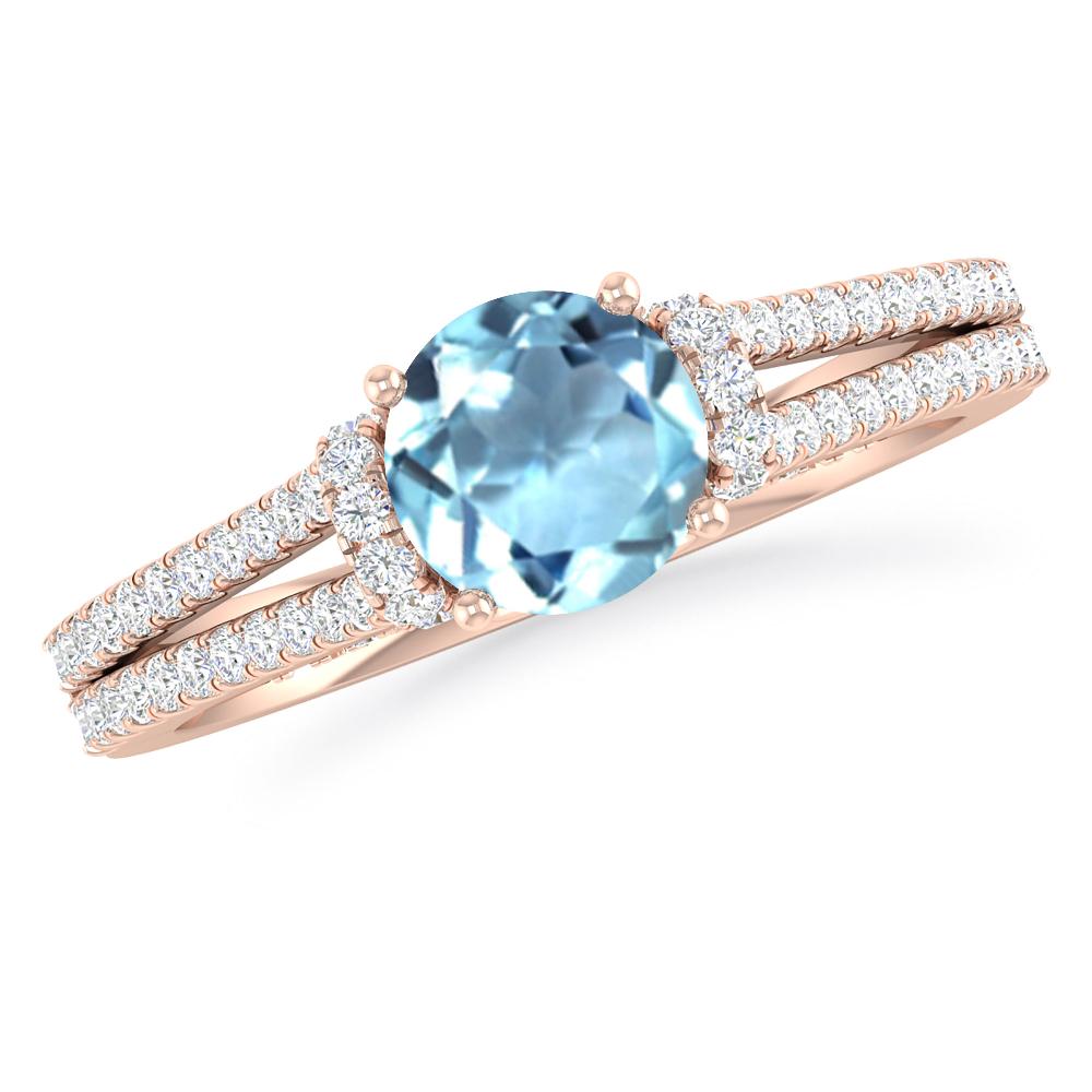 Rose Gold - Aquamarine