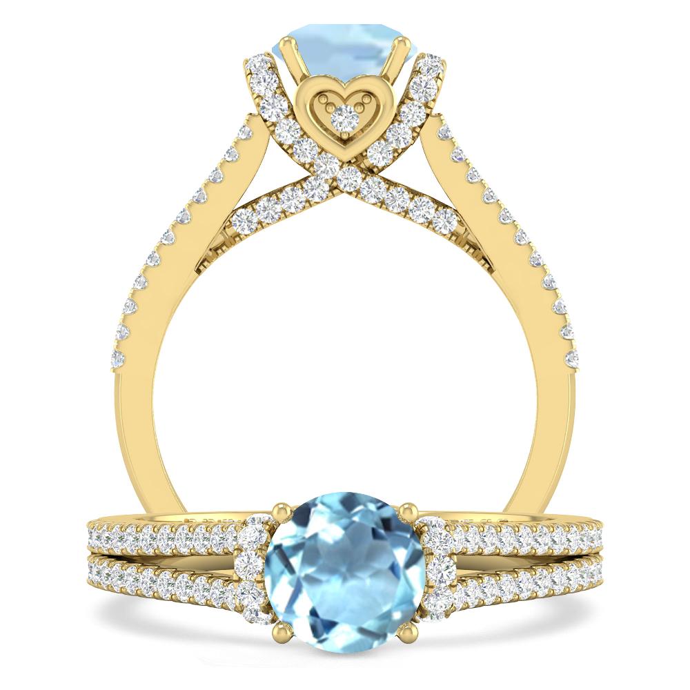Yellow Gold - Aquamarine