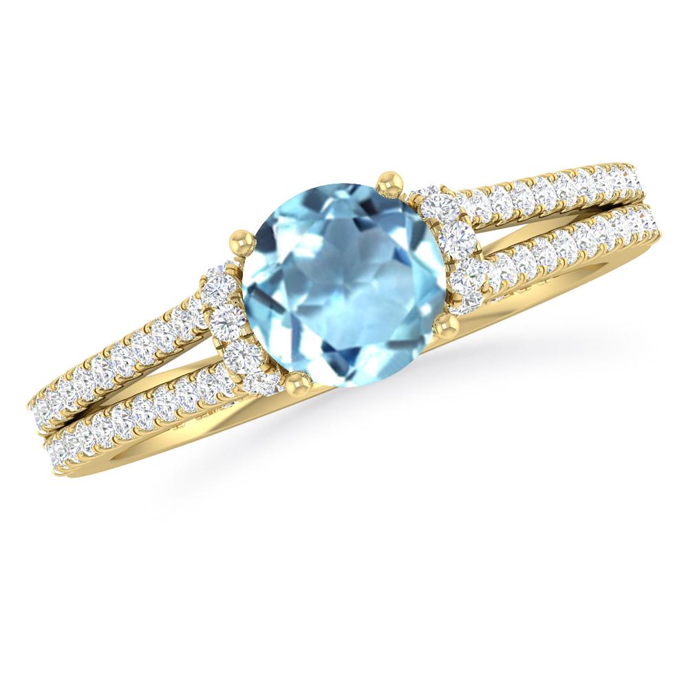 Yellow Gold - Aquamarine