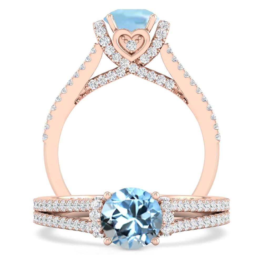 Rose Gold - Aquamarine