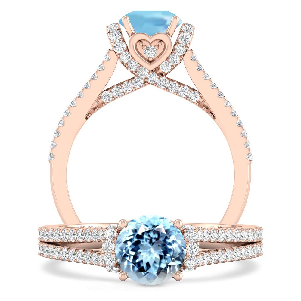 Rose Gold - Aquamarine