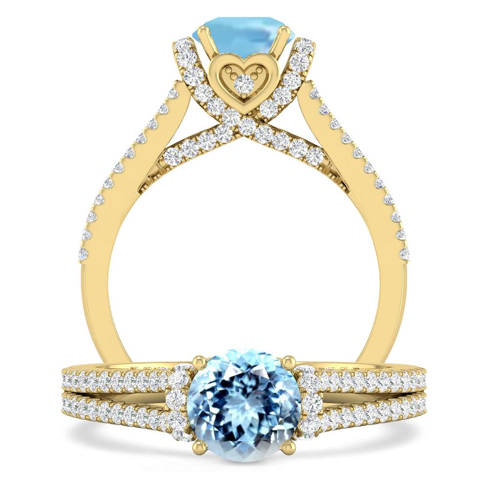 Yellow Gold - Aquamarine