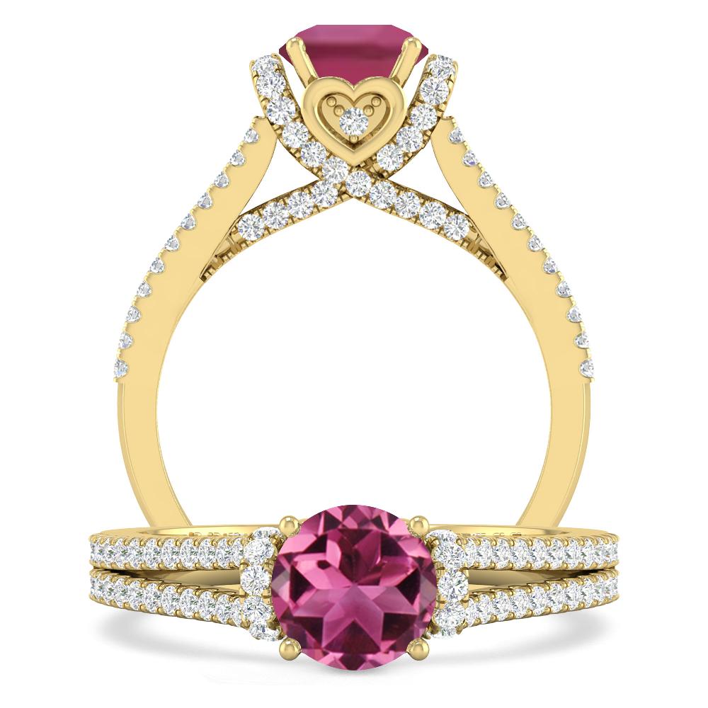 Yellow Gold - Pink Tourmaline
