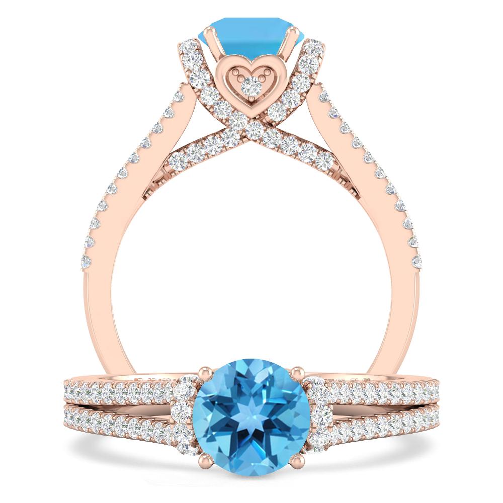 Rose Gold - Blue Topaz