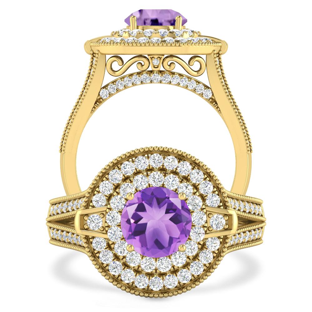 Yellow Gold - Amethyst