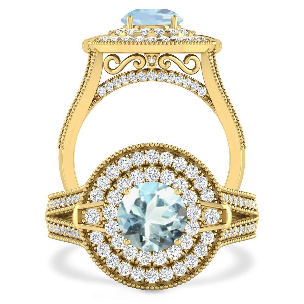 Yellow Gold - Aquamarine
