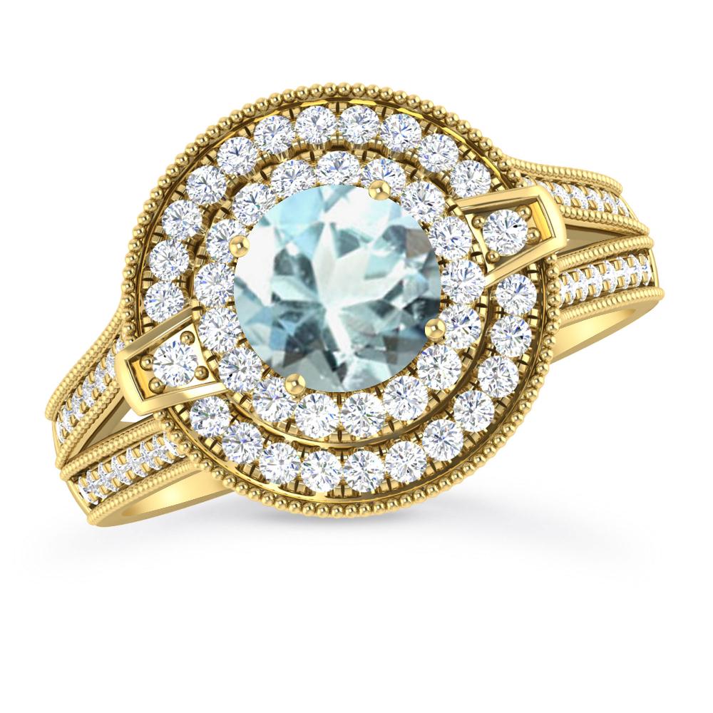 Yellow Gold - Aquamarine