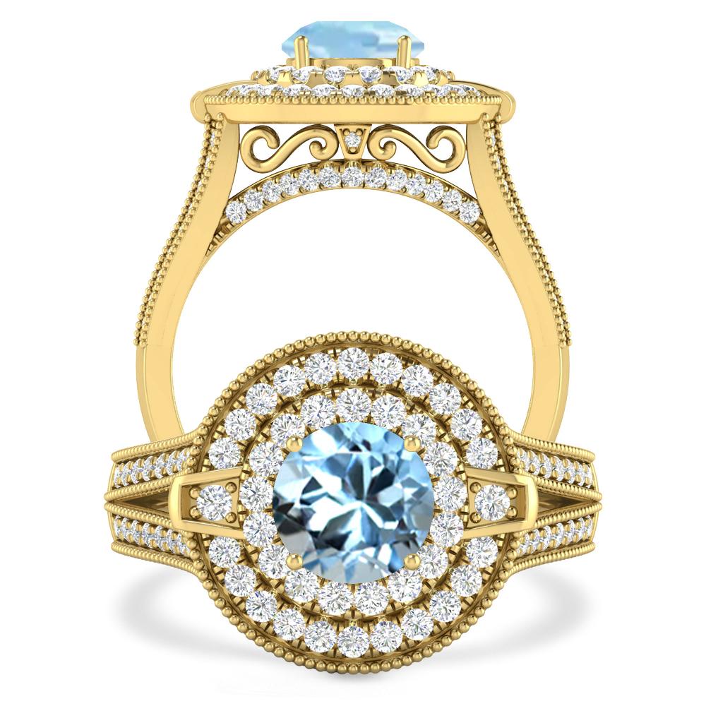 Yellow Gold - Aquamarine