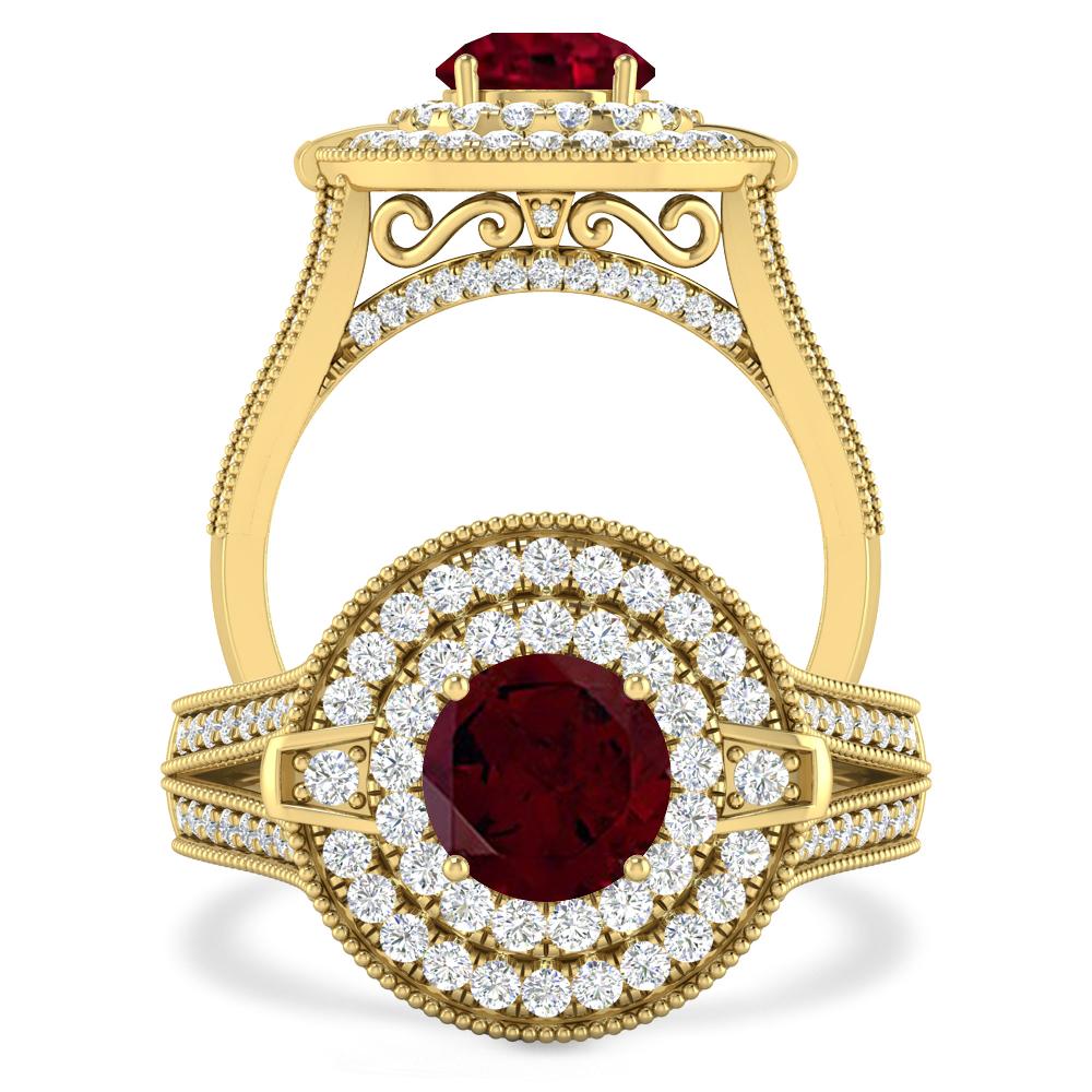 Yellow Gold - Garnet