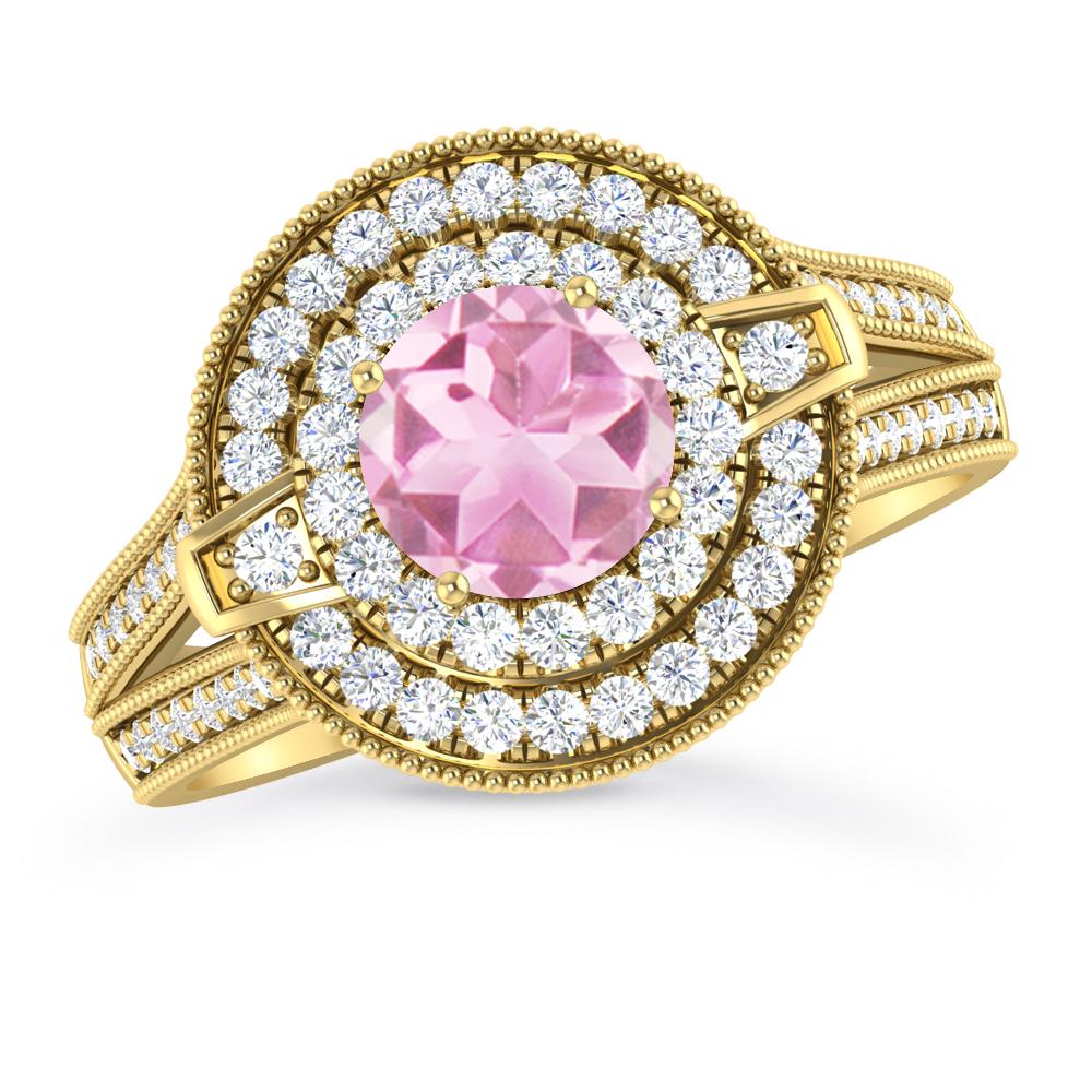 Yellow Gold - Pink Tourmaline
