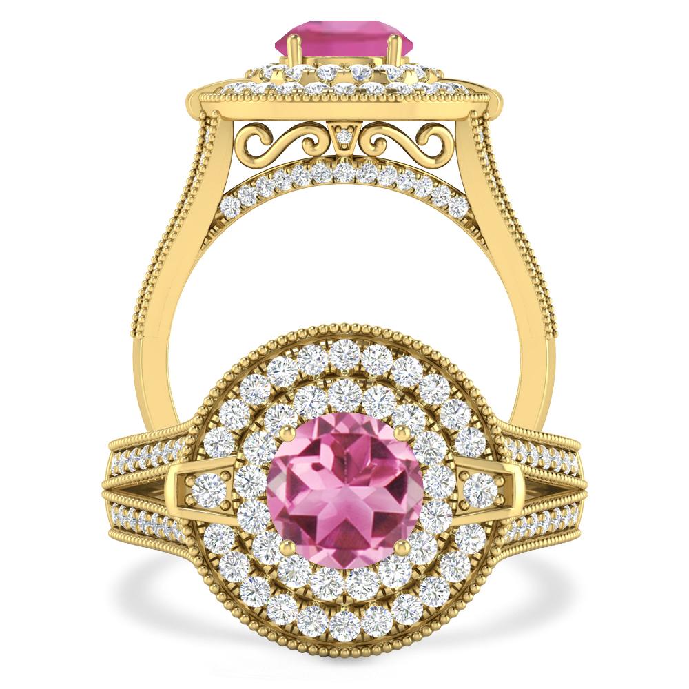 Yellow Gold - Pink Tourmaline