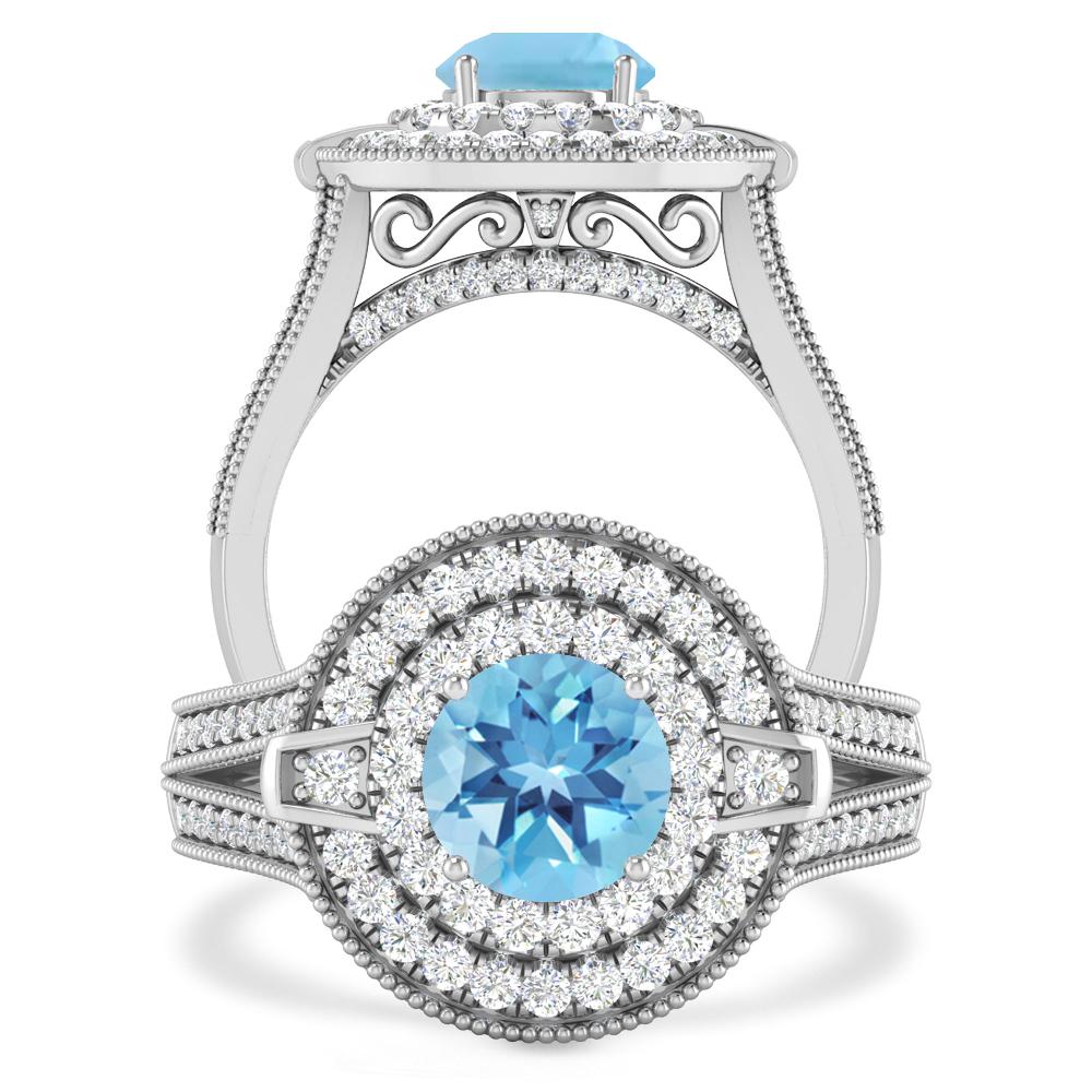 White Gold - Blue Topaz