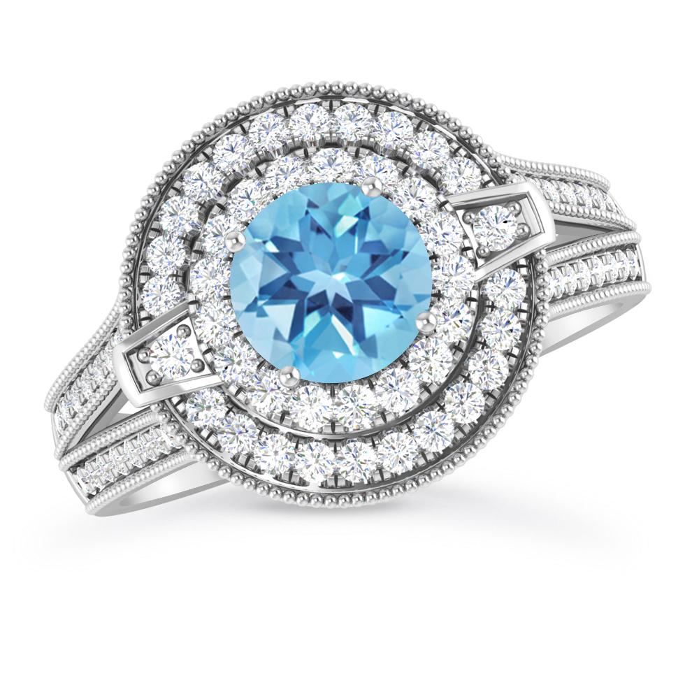 White Gold - Blue Topaz