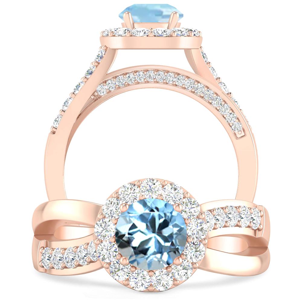 Rose Gold - Aquamarine